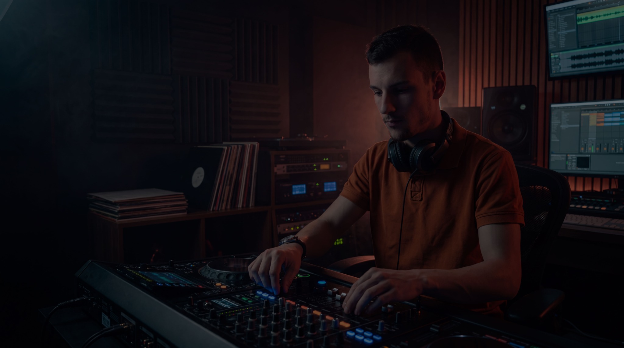 Replik background photo in a music studio